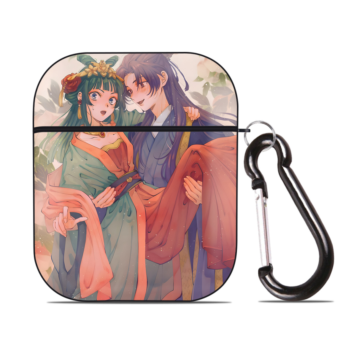 （画像用） 薬屋のひとりごと The Apothecary Diaries AirPods 第2世代保護ケース ハードシェル ブラック 耐衝撃・防指紋・カラビナ付き