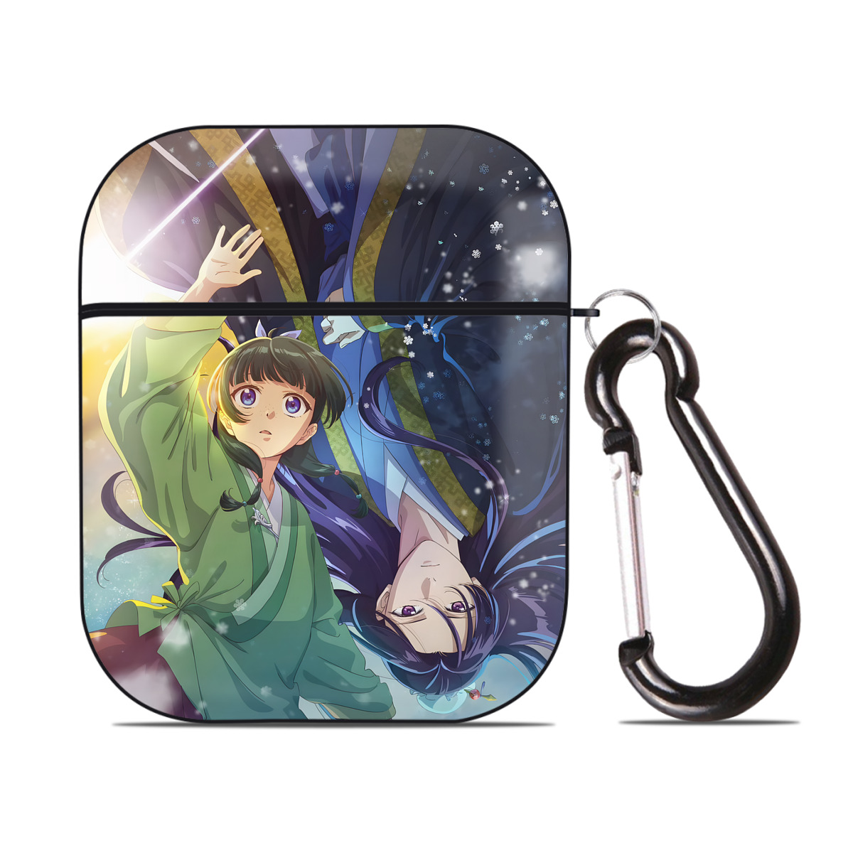 （画像用） 薬屋のひとりごと The Apothecary Diaries AirPods 第2世代保護ケース ハードシェル ブラック 耐衝撃・防指紋・カラビナ付き