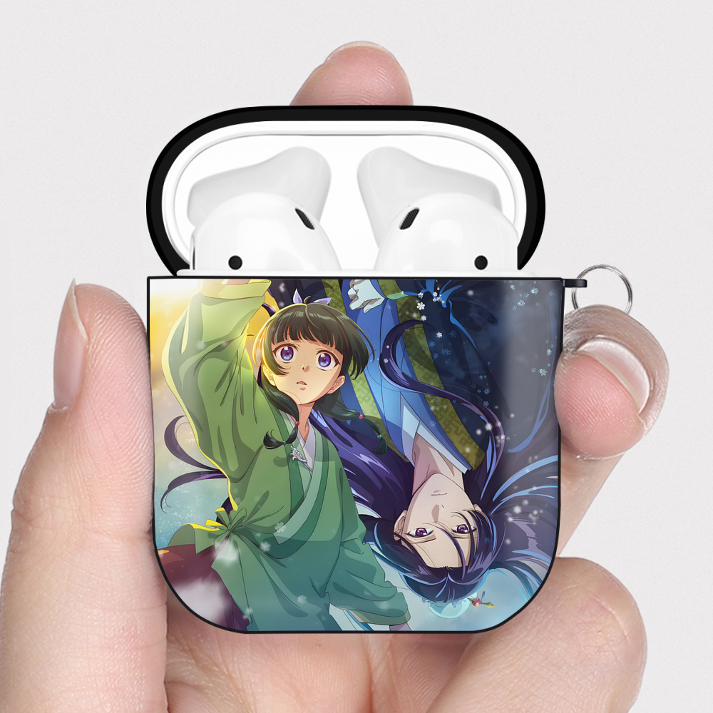 （画像用） 薬屋のひとりごと The Apothecary Diaries AirPods 第2世代保護ケース ハードシェル ブラック 耐衝撃・防指紋・カラビナ付き