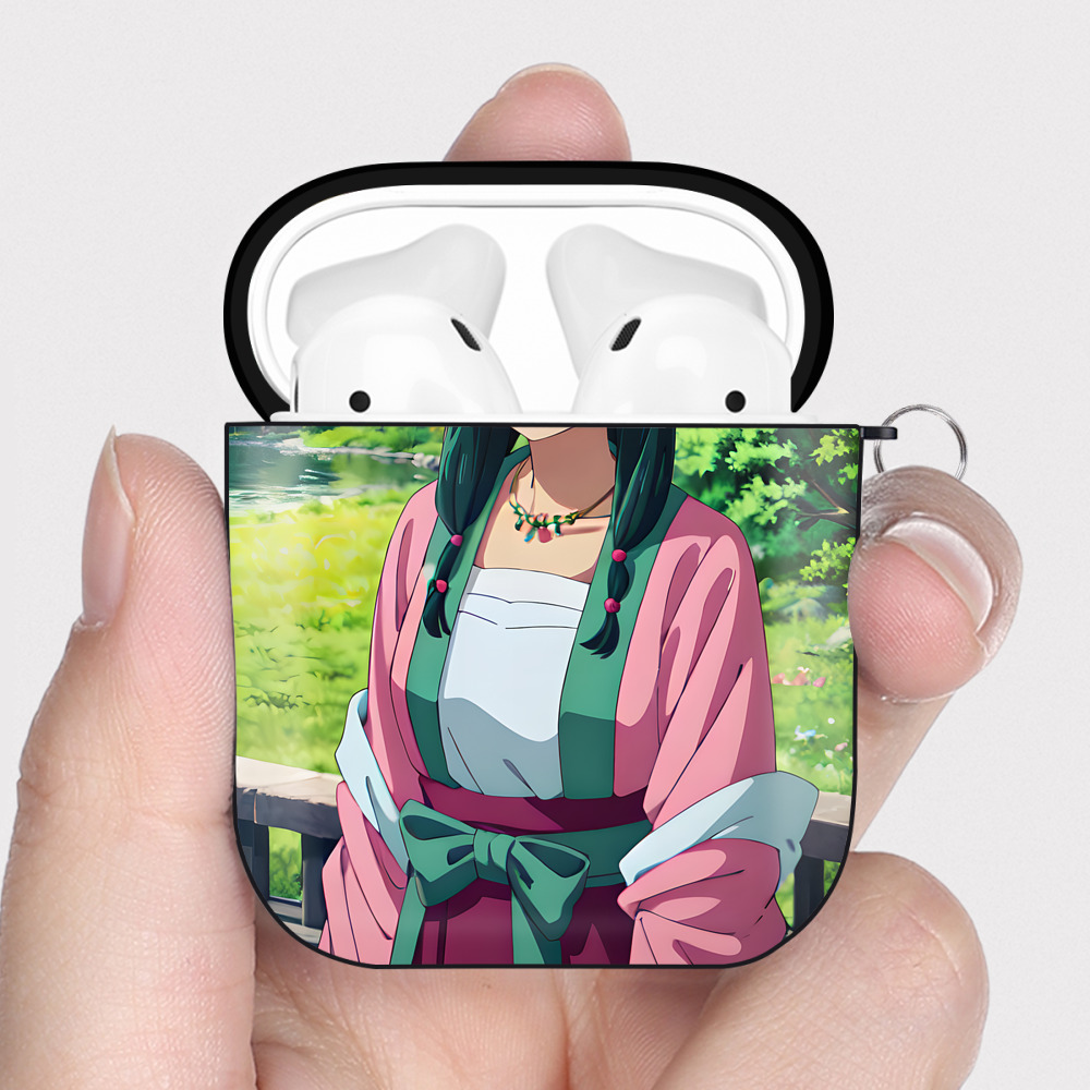 （画像用） 薬屋のひとりごと The Apothecary Diaries AirPods 第2世代保護ケース ハードシェル ブラック 耐衝撃・防指紋・カラビナ付き