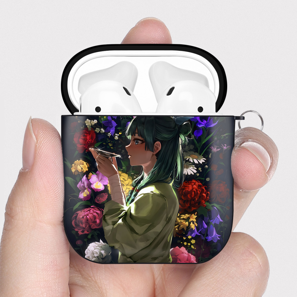 （画像用） 薬屋のひとりごと The Apothecary Diaries AirPods 第2世代保護ケース ハードシェル ブラック 耐衝撃・防指紋・カラビナ付き