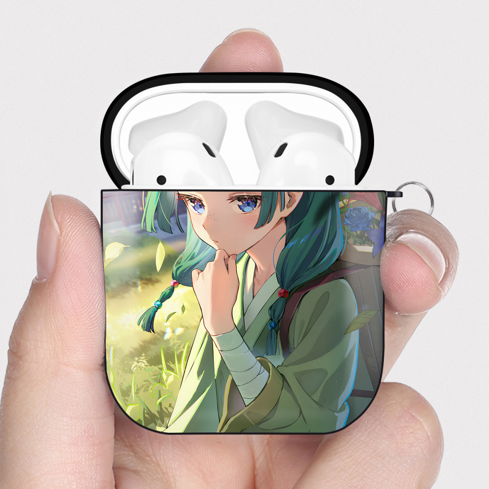 （画像用） 薬屋のひとりごと The Apothecary Diaries AirPods 第2世代保護ケース ハードシェル ブラック 耐衝撃・防指紋・カラビナ付き