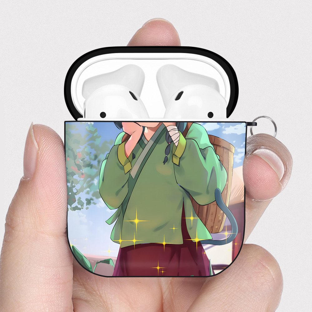 （画像用） 薬屋のひとりごと The Apothecary Diaries AirPods 第2世代保護ケース ハードシェル ブラック 耐衝撃・防指紋・カラビナ付き