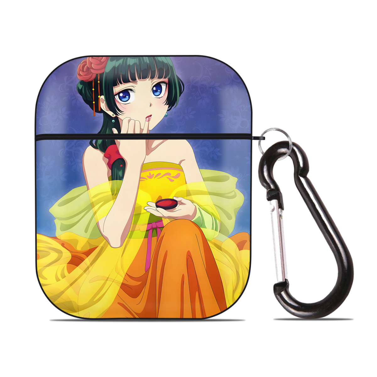 （画像用） 薬屋のひとりごと The Apothecary Diaries AirPods 第2世代保護ケース ハードシェル ブラック 耐衝撃・防指紋・カラビナ付き
