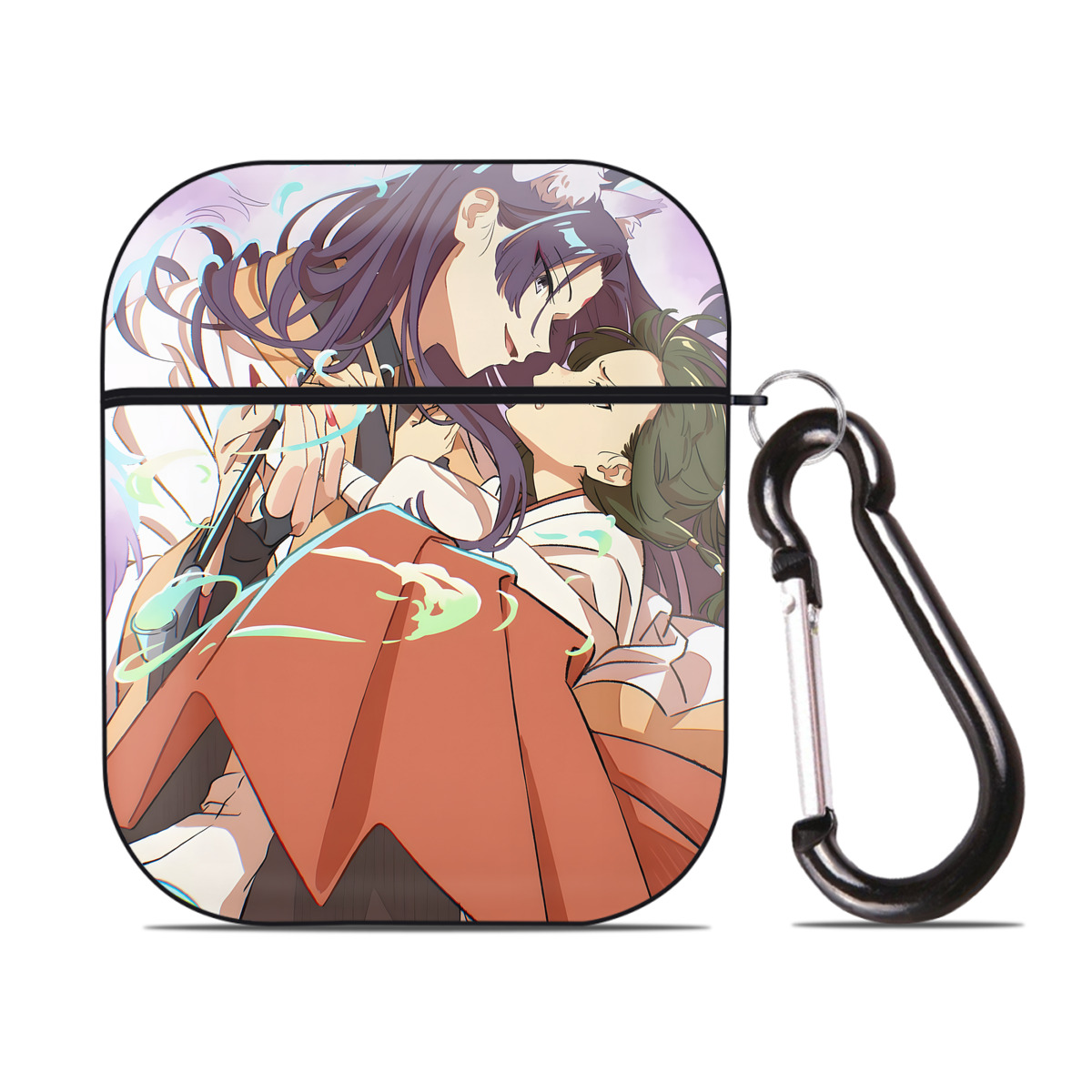 （画像用） 薬屋のひとりごと The Apothecary Diaries AirPods 第2世代保護ケース ハードシェル ブラック 耐衝撃・防指紋・カラビナ付き
