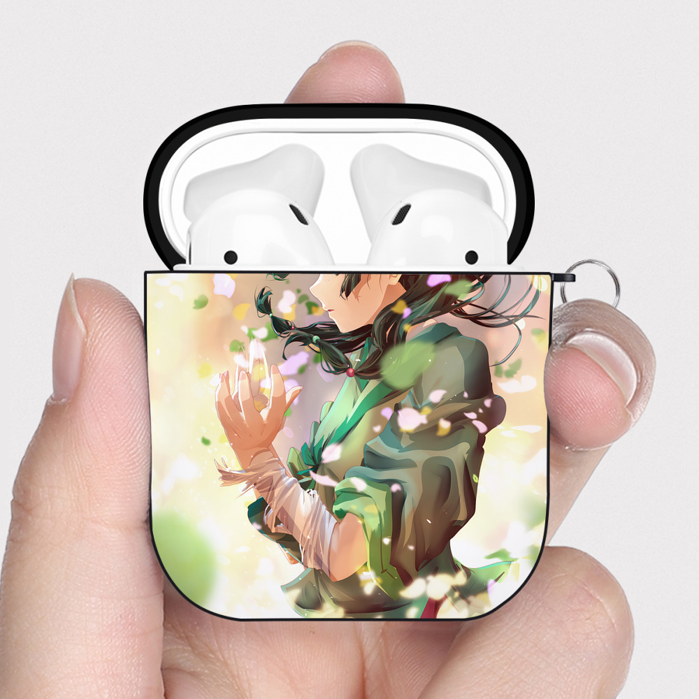 （画像用） 薬屋のひとりごと The Apothecary Diaries AirPods 第2世代保護ケース ハードシェル ブラック 耐衝撃・防指紋・カラビナ付き