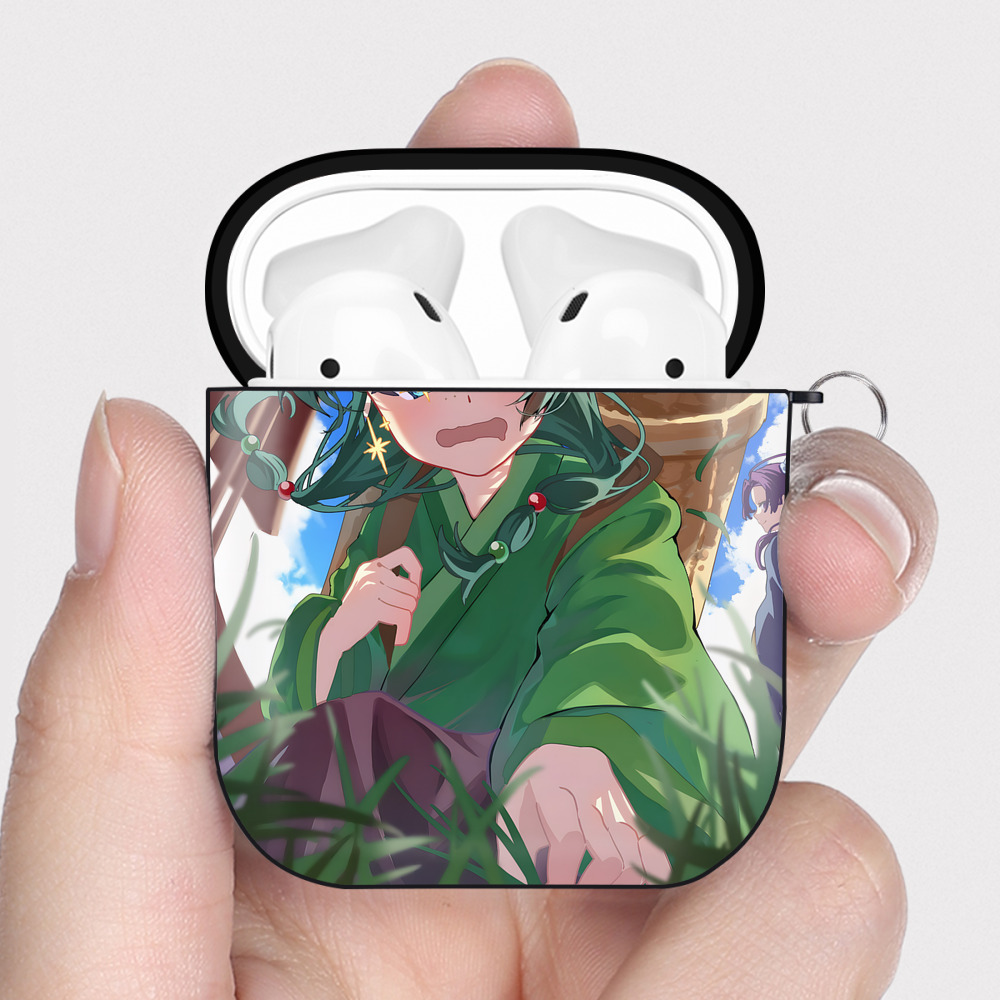 （画像用） 薬屋のひとりごと The Apothecary Diaries AirPods 第2世代保護ケース ハードシェル ブラック 耐衝撃・防指紋・カラビナ付き