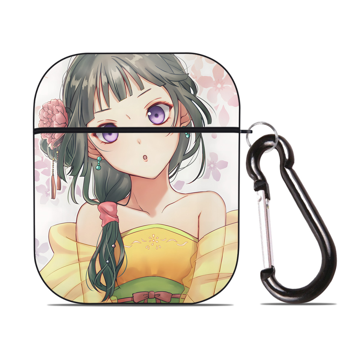 （画像用） 薬屋のひとりごと The Apothecary Diaries AirPods 第2世代保護ケース ハードシェル ブラック 耐衝撃・防指紋・カラビナ付き