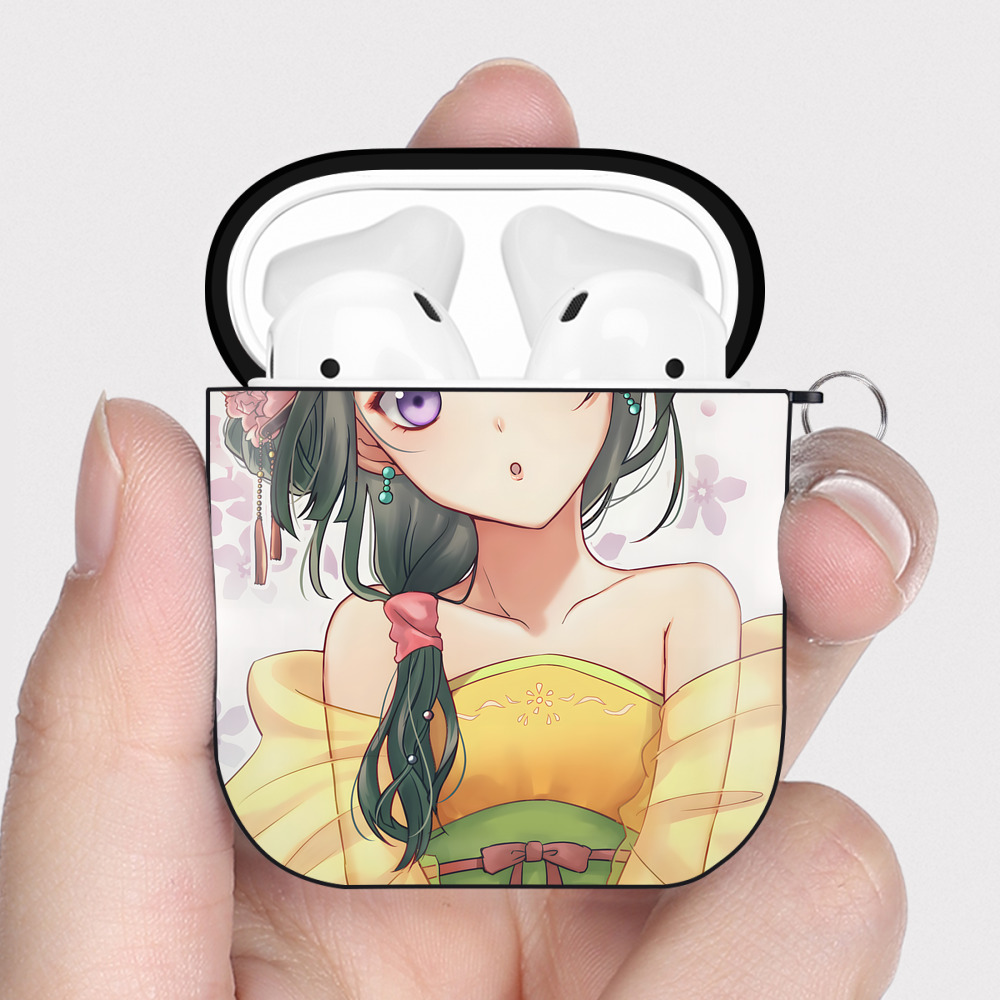 （画像用） 薬屋のひとりごと The Apothecary Diaries AirPods 第2世代保護ケース ハードシェル ブラック 耐衝撃・防指紋・カラビナ付き