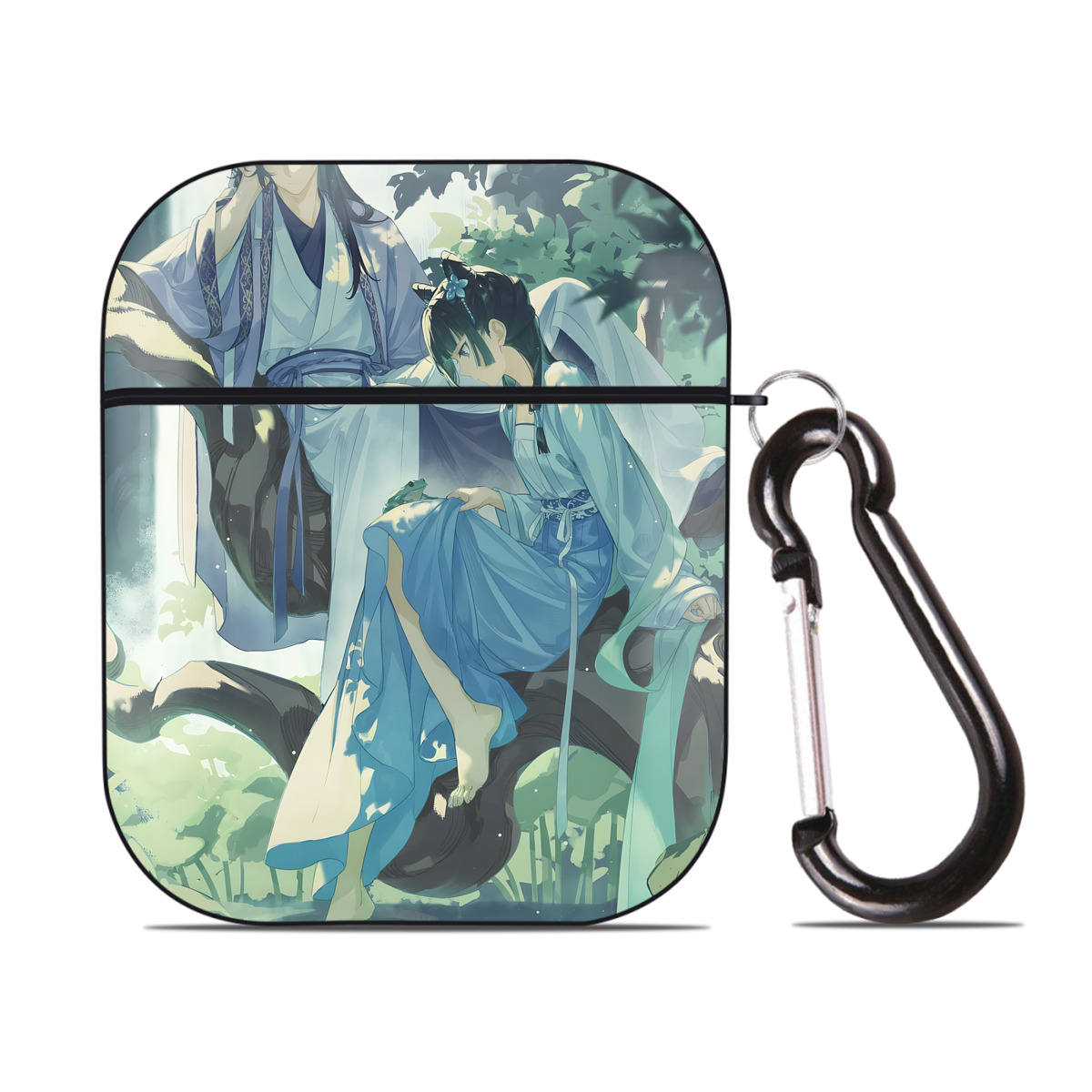 （画像用） 薬屋のひとりごと The Apothecary Diaries AirPods 第2世代保護ケース ハードシェル ブラック 耐衝撃・防指紋・カラビナ付き