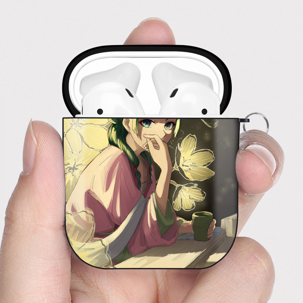 （画像用） 薬屋のひとりごと The Apothecary Diaries AirPods 第2世代保護ケース ハードシェル ブラック 耐衝撃・防指紋・カラビナ付き