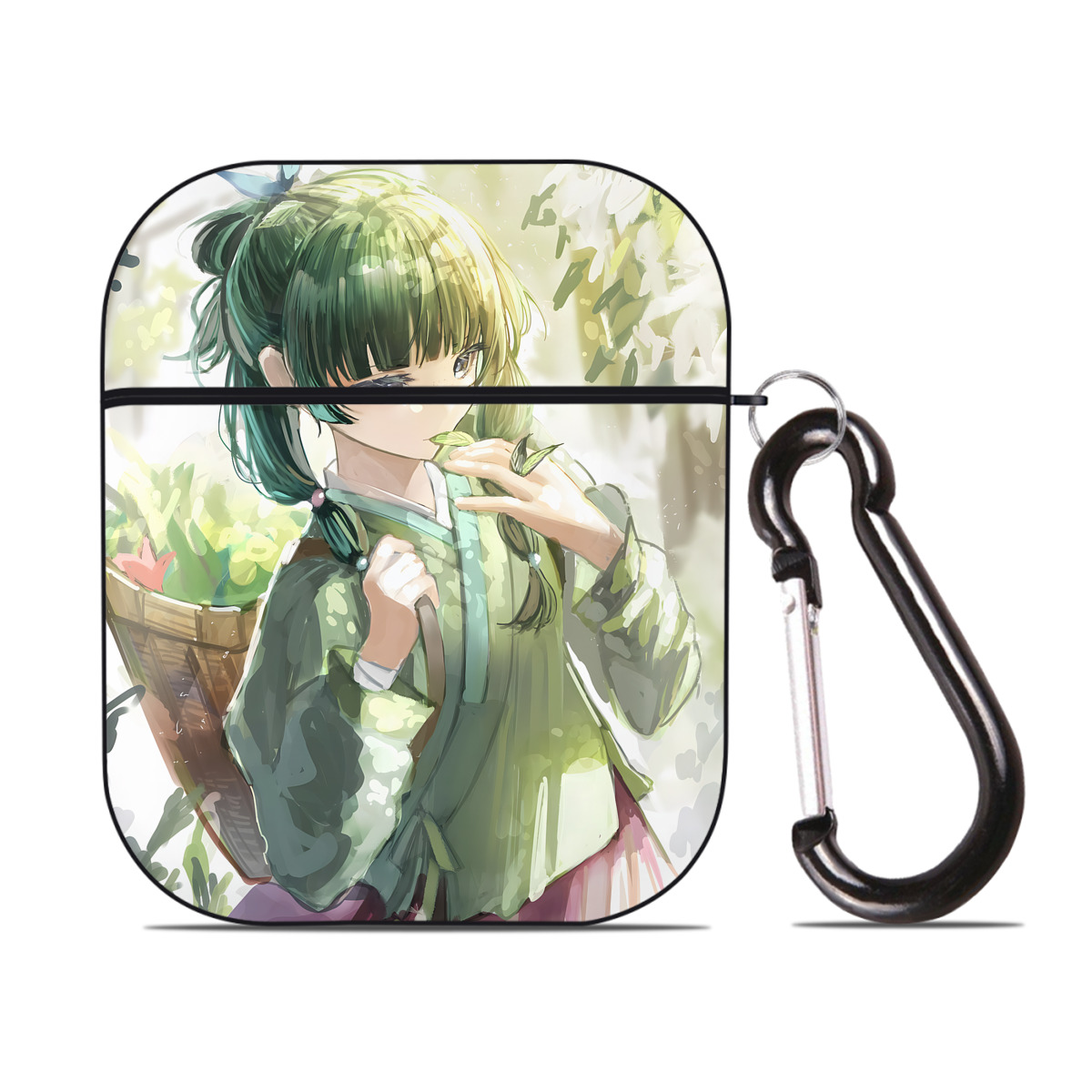 （画像用） 薬屋のひとりごと The Apothecary Diaries AirPods 第2世代保護ケース ハードシェル ブラック 耐衝撃・防指紋・カラビナ付き