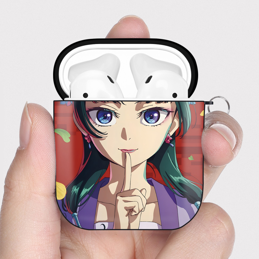 （画像用） 薬屋のひとりごと The Apothecary Diaries AirPods 第2世代保護ケース ハードシェル ブラック 耐衝撃・防指紋・カラビナ付き