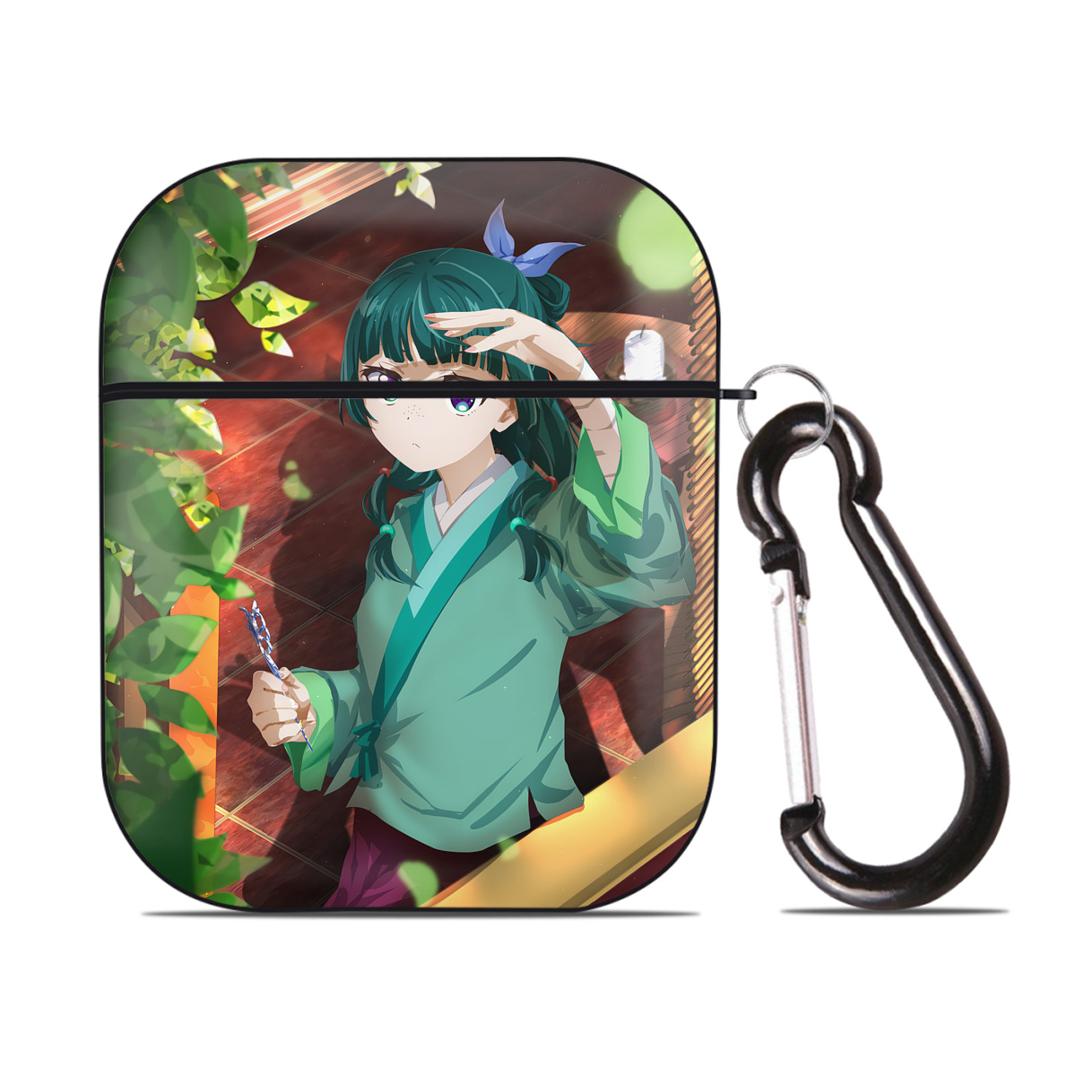 （画像用） 薬屋のひとりごと The Apothecary Diaries AirPods 第2世代保護ケース ハードシェル ブラック 耐衝撃・防指紋・カラビナ付き