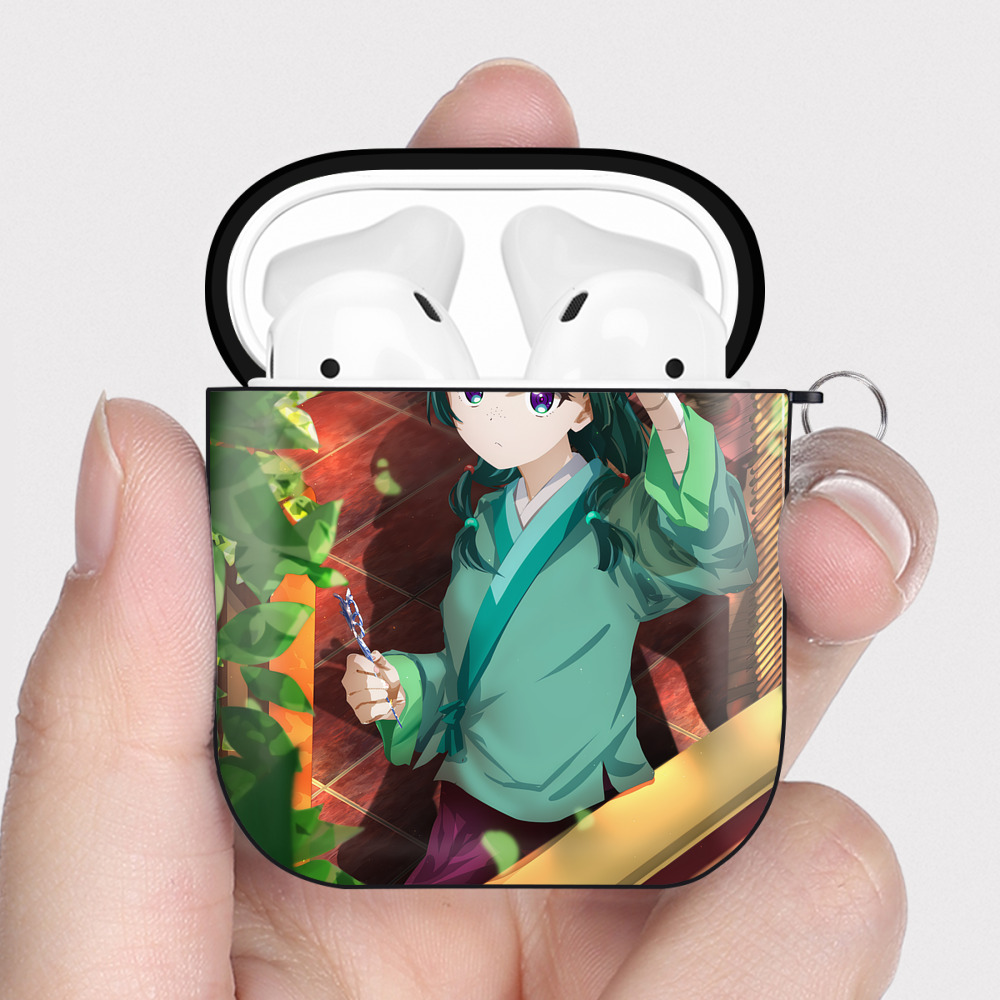 （画像用） 薬屋のひとりごと The Apothecary Diaries AirPods 第2世代保護ケース ハードシェル ブラック 耐衝撃・防指紋・カラビナ付き