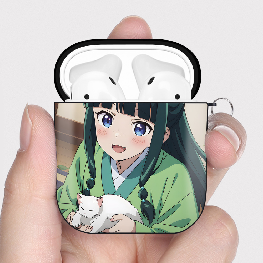 （画像用） 薬屋のひとりごと The Apothecary Diaries AirPods 第2世代保護ケース ハードシェル ブラック 耐衝撃・防指紋・カラビナ付き