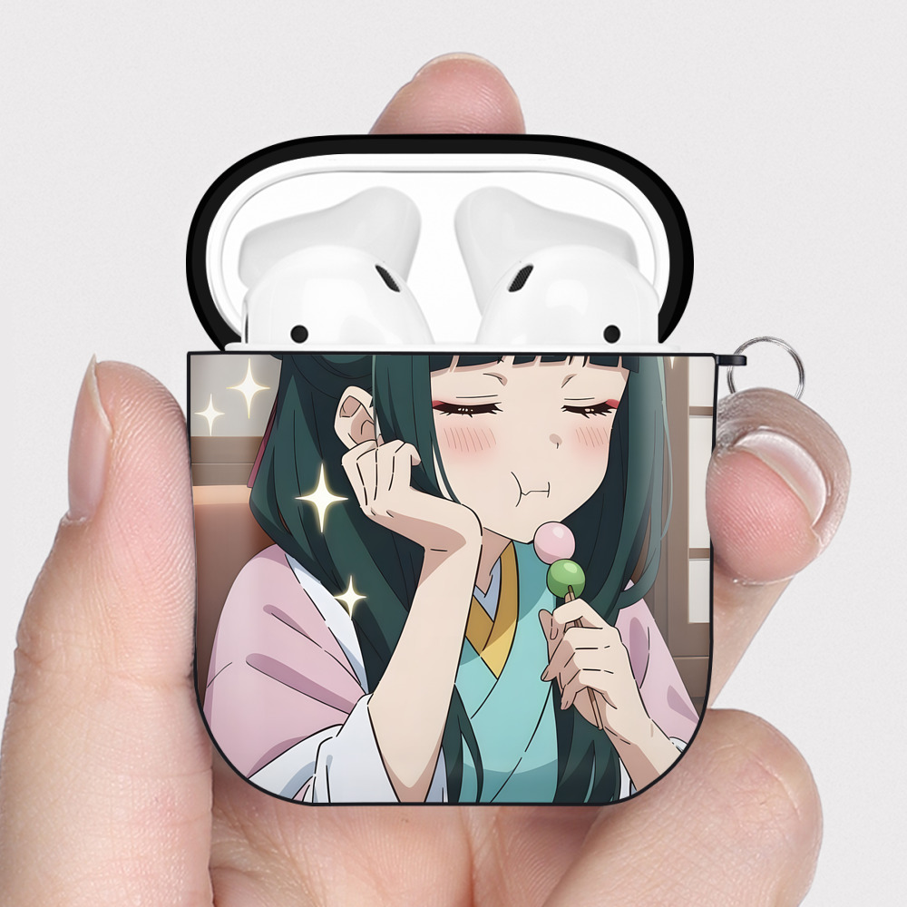 （画像用） 薬屋のひとりごと The Apothecary Diaries AirPods 第2世代保護ケース ハードシェル ブラック 耐衝撃・防指紋・カラビナ付き