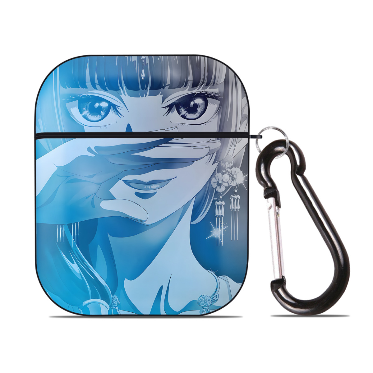 （画像用） 薬屋のひとりごと The Apothecary Diaries AirPods 第2世代保護ケース ハードシェル ブラック 耐衝撃・防指紋・カラビナ付き