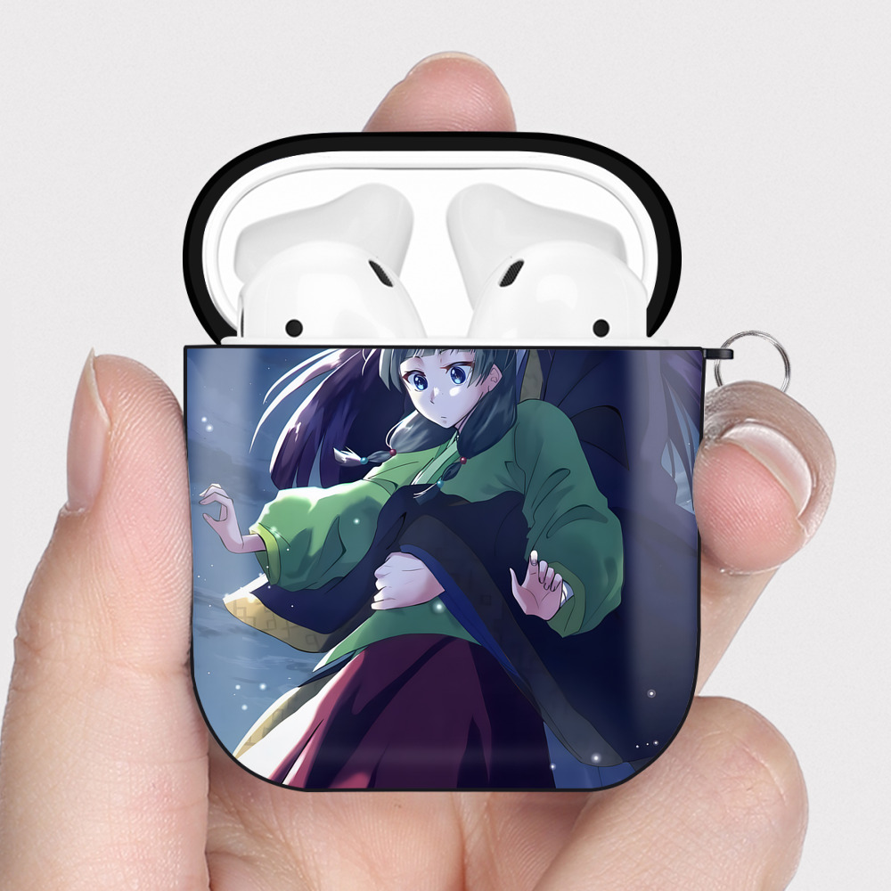 （画像用） 薬屋のひとりごと The Apothecary Diaries AirPods 第2世代保護ケース ハードシェル ブラック 耐衝撃・防指紋・カラビナ付き