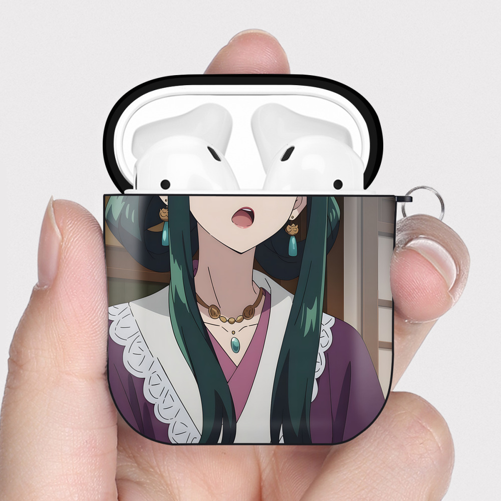 （画像用） 薬屋のひとりごと The Apothecary Diaries AirPods 第2世代保護ケース ハードシェル ブラック 耐衝撃・防指紋・カラビナ付き