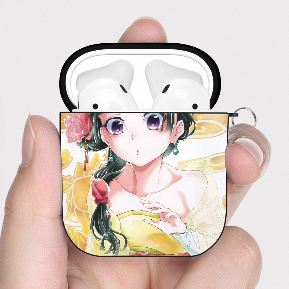 （画像用） 薬屋のひとりごと The Apothecary Diaries AirPods 第2世代保護ケース ハードシェル ブラック 耐衝撃・防指紋・カラビナ付き