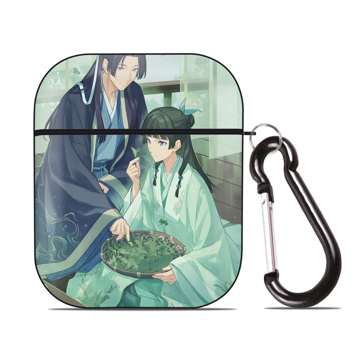（画像用） 薬屋のひとりごと The Apothecary Diaries AirPods 第2世代保護ケース ハードシェル ブラック 耐衝撃・防指紋・カラビナ付き