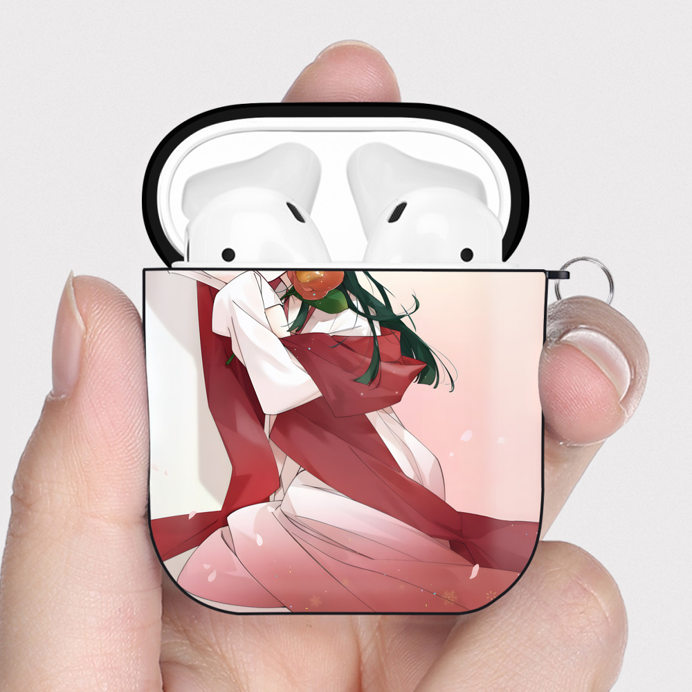 （画像用） 薬屋のひとりごと The Apothecary Diaries AirPods 第2世代保護ケース ハードシェル ブラック 耐衝撃・防指紋・カラビナ付き