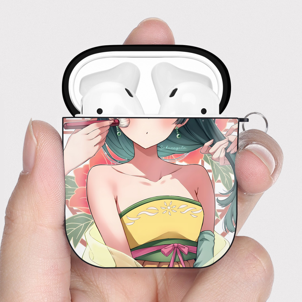 （画像用） 薬屋のひとりごと The Apothecary Diaries AirPods 第2世代保護ケース ハードシェル ブラック 耐衝撃・防指紋・カラビナ付き
