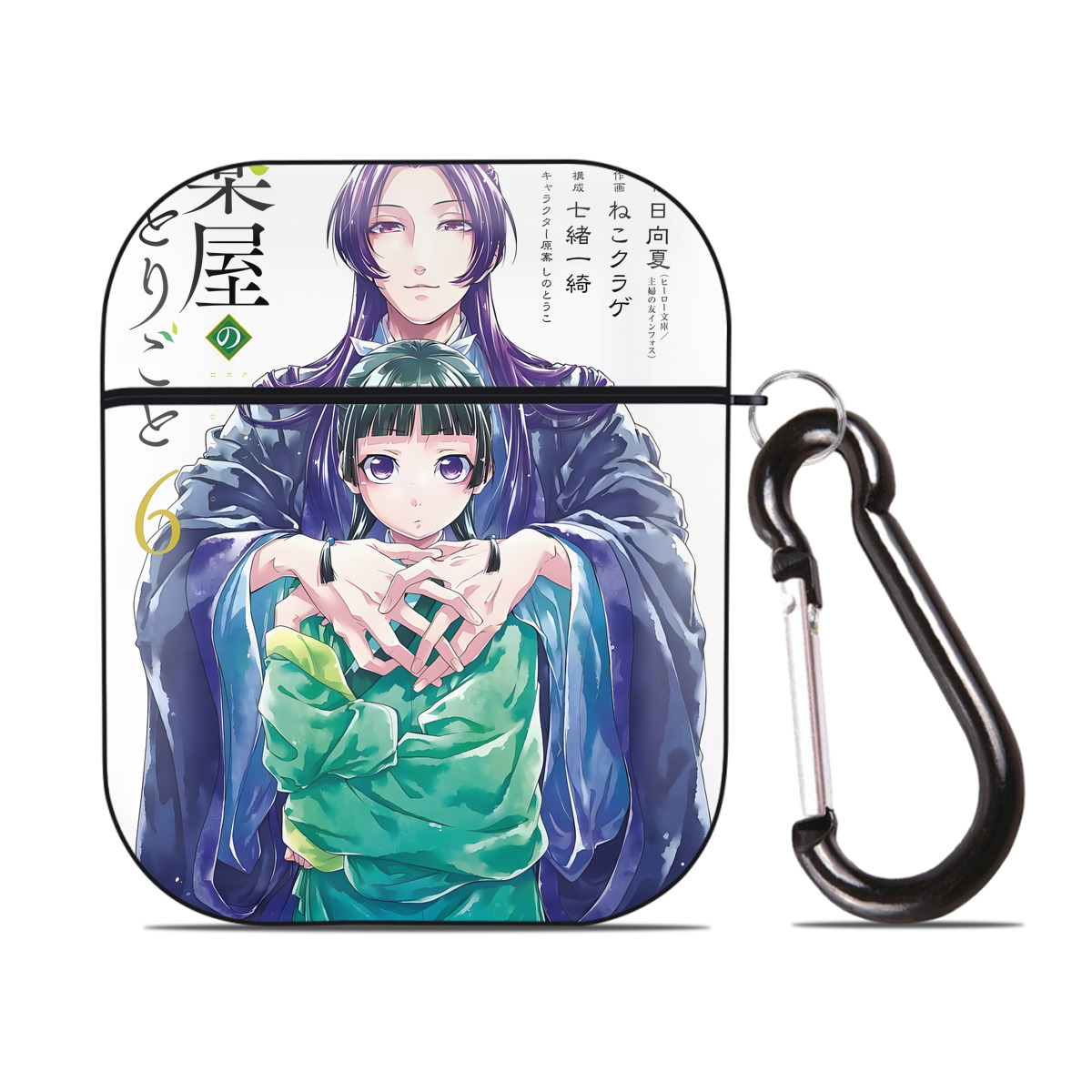 （画像用） 薬屋のひとりごと The Apothecary Diaries AirPods 第2世代保護ケース ハードシェル ブラック 耐衝撃・防指紋・カラビナ付き