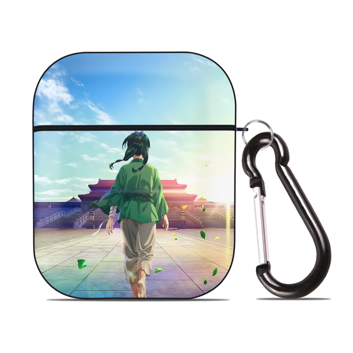 （画像用） 薬屋のひとりごと The Apothecary Diaries AirPods 第2世代保護ケース ハードシェル ブラック 耐衝撃・防指紋・カラビナ付き