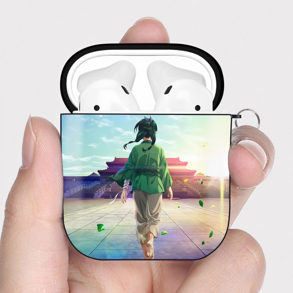 （画像用） 薬屋のひとりごと The Apothecary Diaries AirPods 第2世代保護ケース ハードシェル ブラック 耐衝撃・防指紋・カラビナ付き