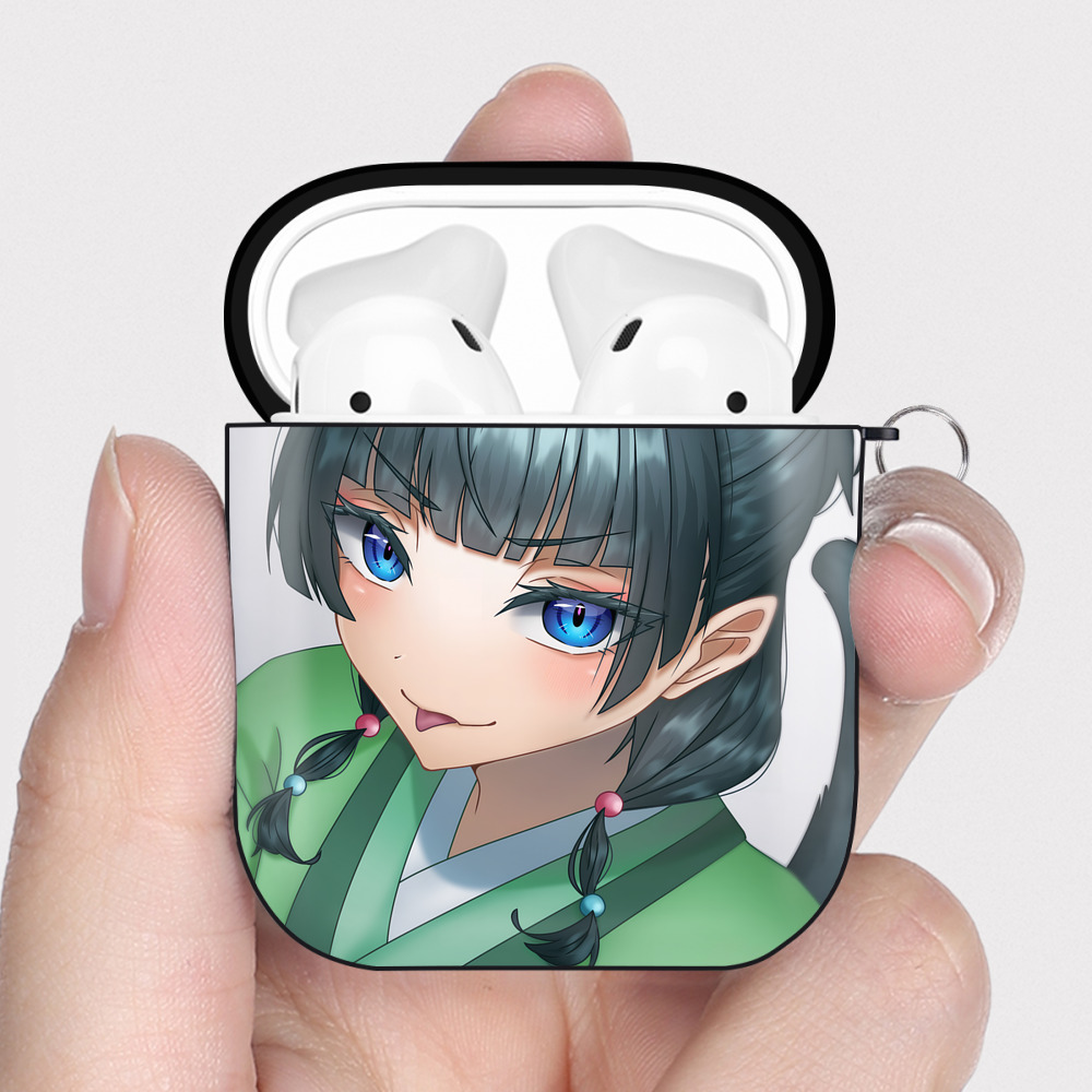 （画像用） 薬屋のひとりごと The Apothecary Diaries AirPods 第2世代保護ケース ハードシェル ブラック 耐衝撃・防指紋・カラビナ付き