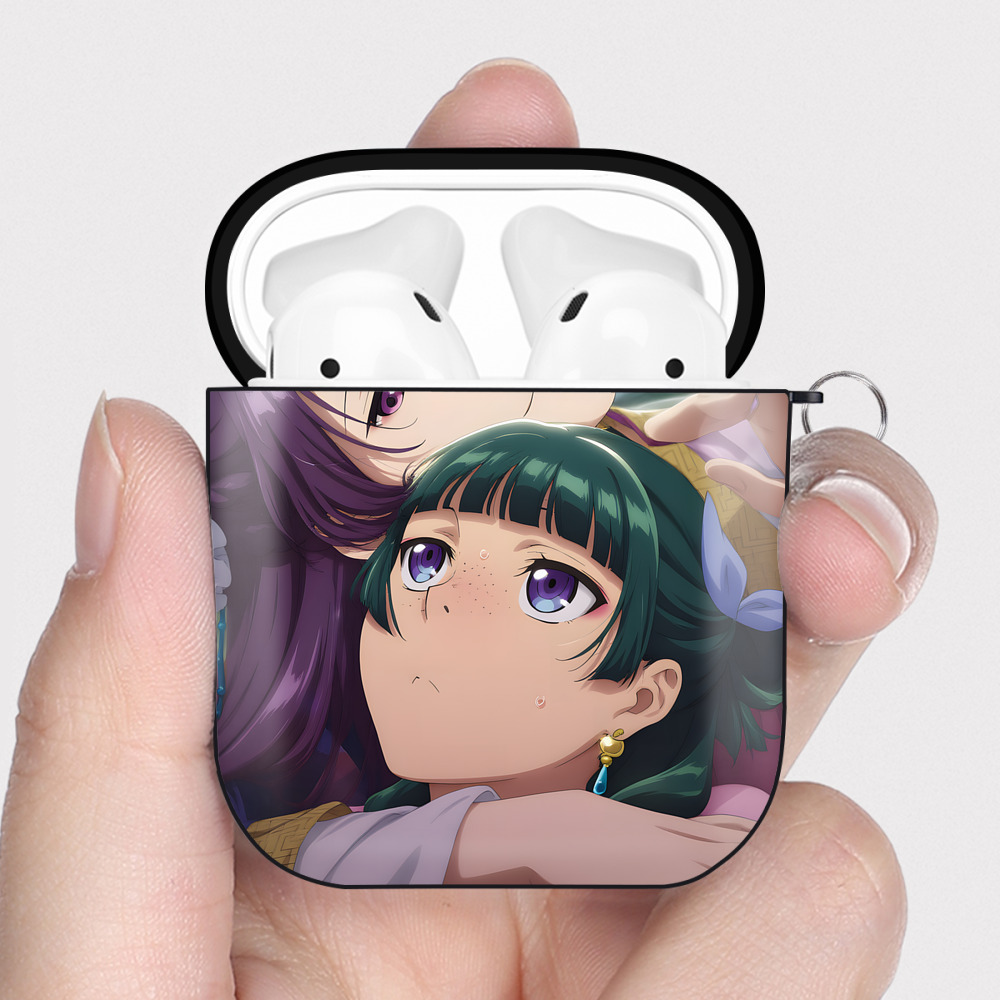 （画像用） 薬屋のひとりごと The Apothecary Diaries AirPods 第2世代保護ケース ハードシェル ブラック 耐衝撃・防指紋・カラビナ付き