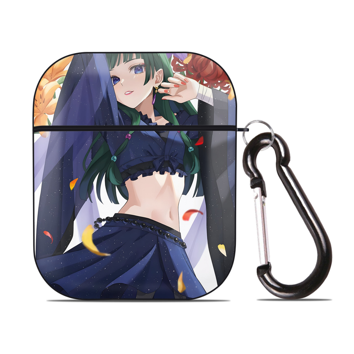 （画像用） 薬屋のひとりごと The Apothecary Diaries AirPods 第2世代保護ケース ハードシェル ブラック 耐衝撃・防指紋・カラビナ付き