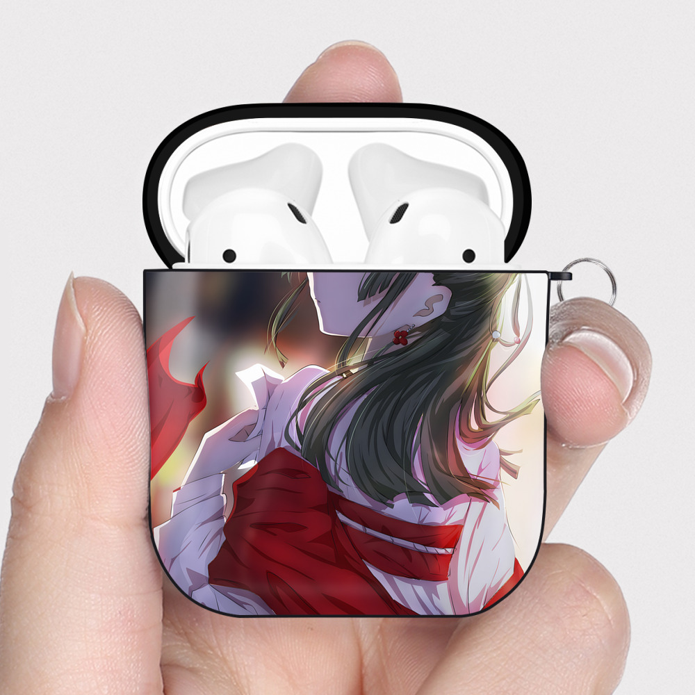 （画像用） 薬屋のひとりごと The Apothecary Diaries AirPods 第2世代保護ケース ハードシェル ブラック 耐衝撃・防指紋・カラビナ付き