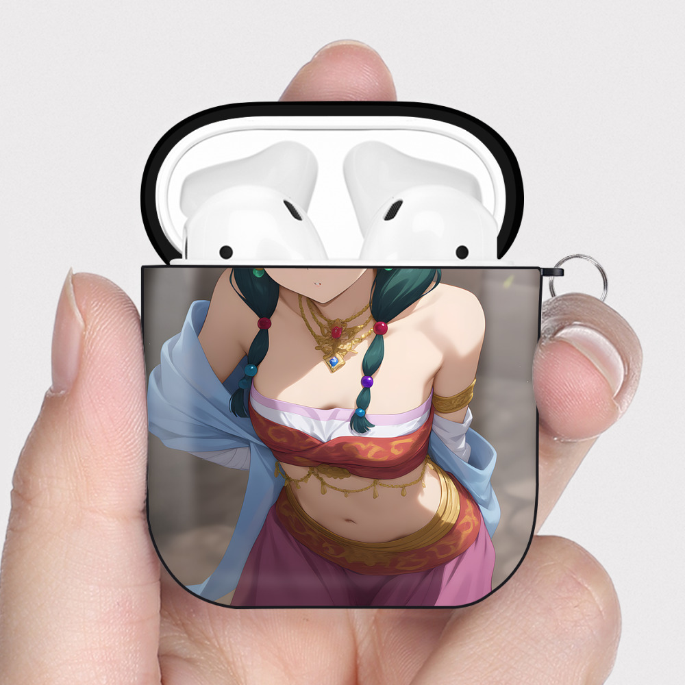 （画像用） 薬屋のひとりごと The Apothecary Diaries AirPods 第2世代保護ケース ハードシェル ブラック 耐衝撃・防指紋・カラビナ付き