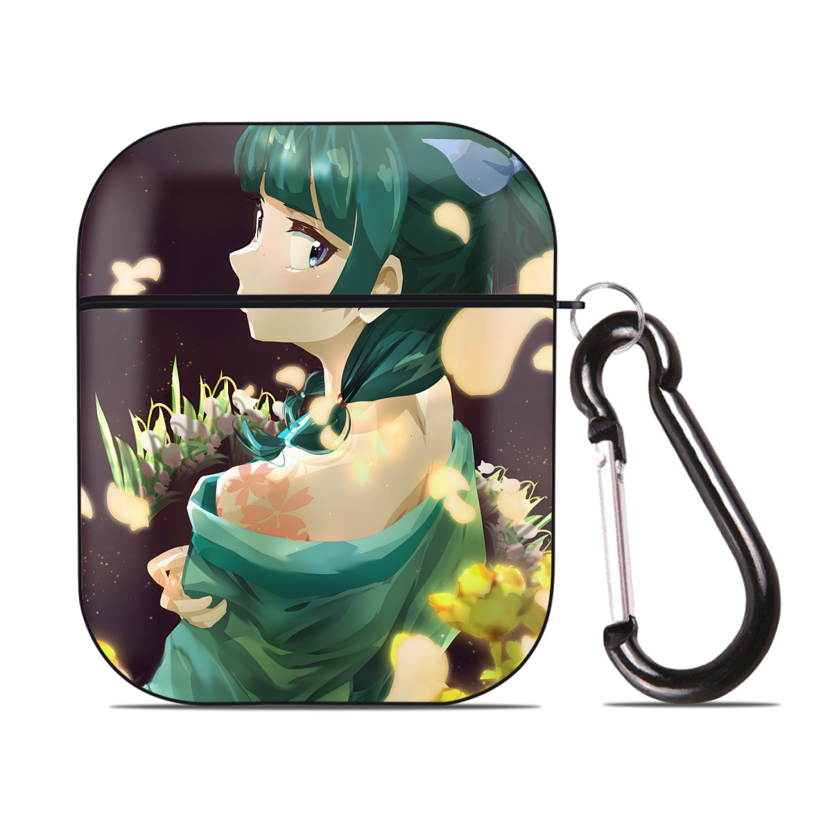 （画像用） 薬屋のひとりごと The Apothecary Diaries AirPods 第2世代保護ケース ハードシェル ブラック 耐衝撃・防指紋・カラビナ付き