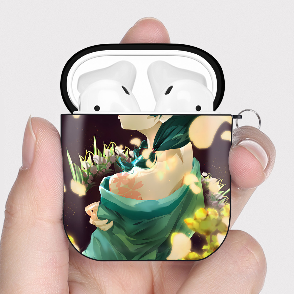 （画像用） 薬屋のひとりごと The Apothecary Diaries AirPods 第2世代保護ケース ハードシェル ブラック 耐衝撃・防指紋・カラビナ付き