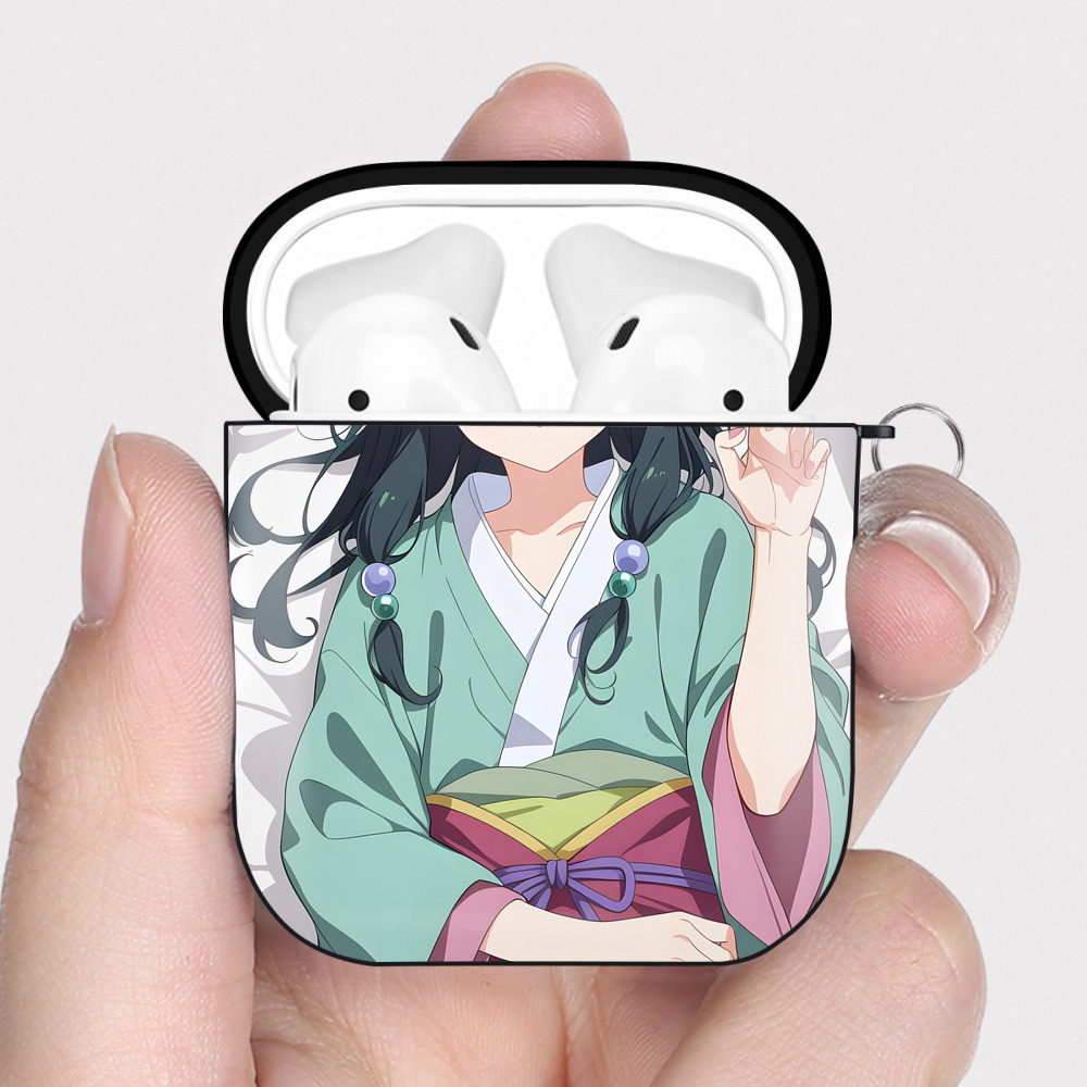 （画像用） 薬屋のひとりごと The Apothecary Diaries AirPods 第2世代保護ケース ハードシェル ブラック 耐衝撃・防指紋・カラビナ付き
