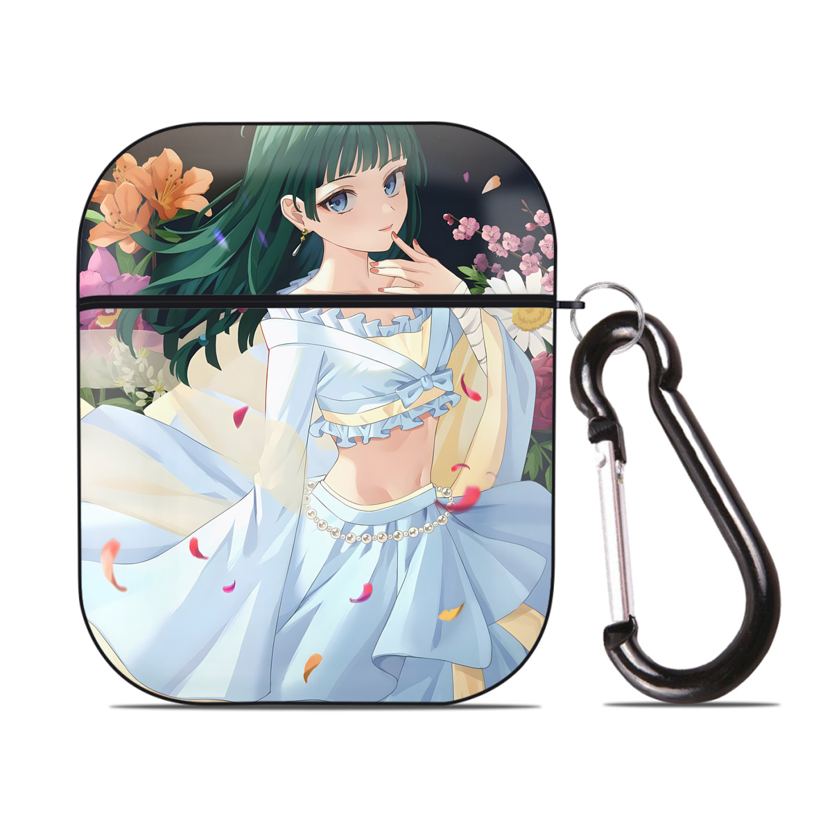 （画像用） 薬屋のひとりごと The Apothecary Diaries AirPods 第2世代保護ケース ハードシェル ブラック 耐衝撃・防指紋・カラビナ付き