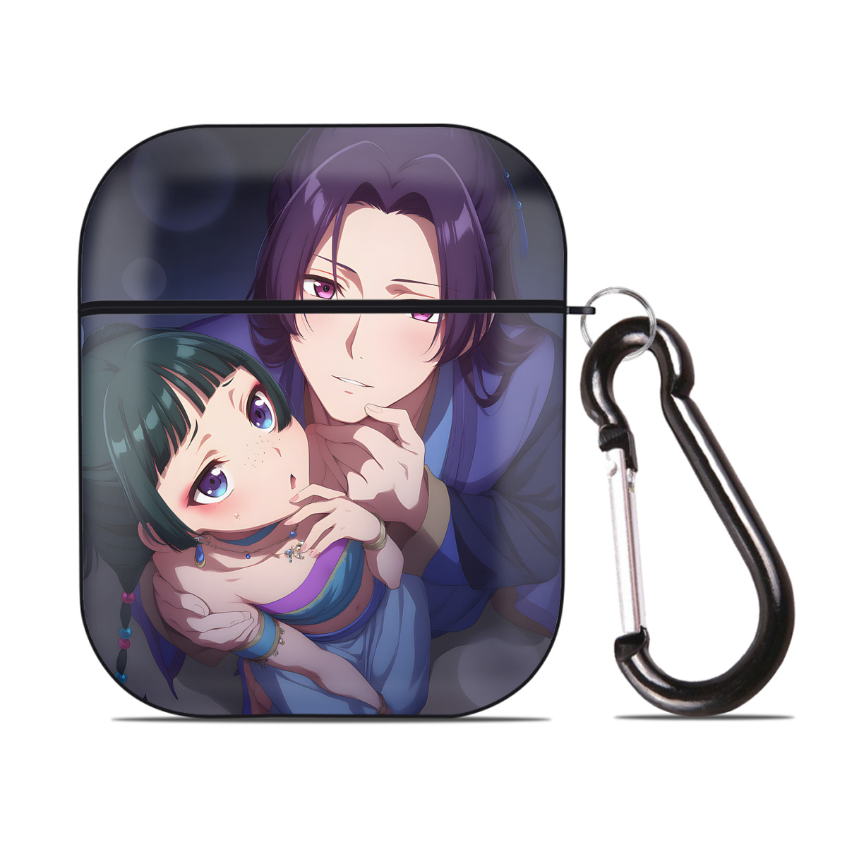（画像用） 薬屋のひとりごと The Apothecary Diaries AirPods 第2世代保護ケース ハードシェル ブラック 耐衝撃・防指紋・カラビナ付き