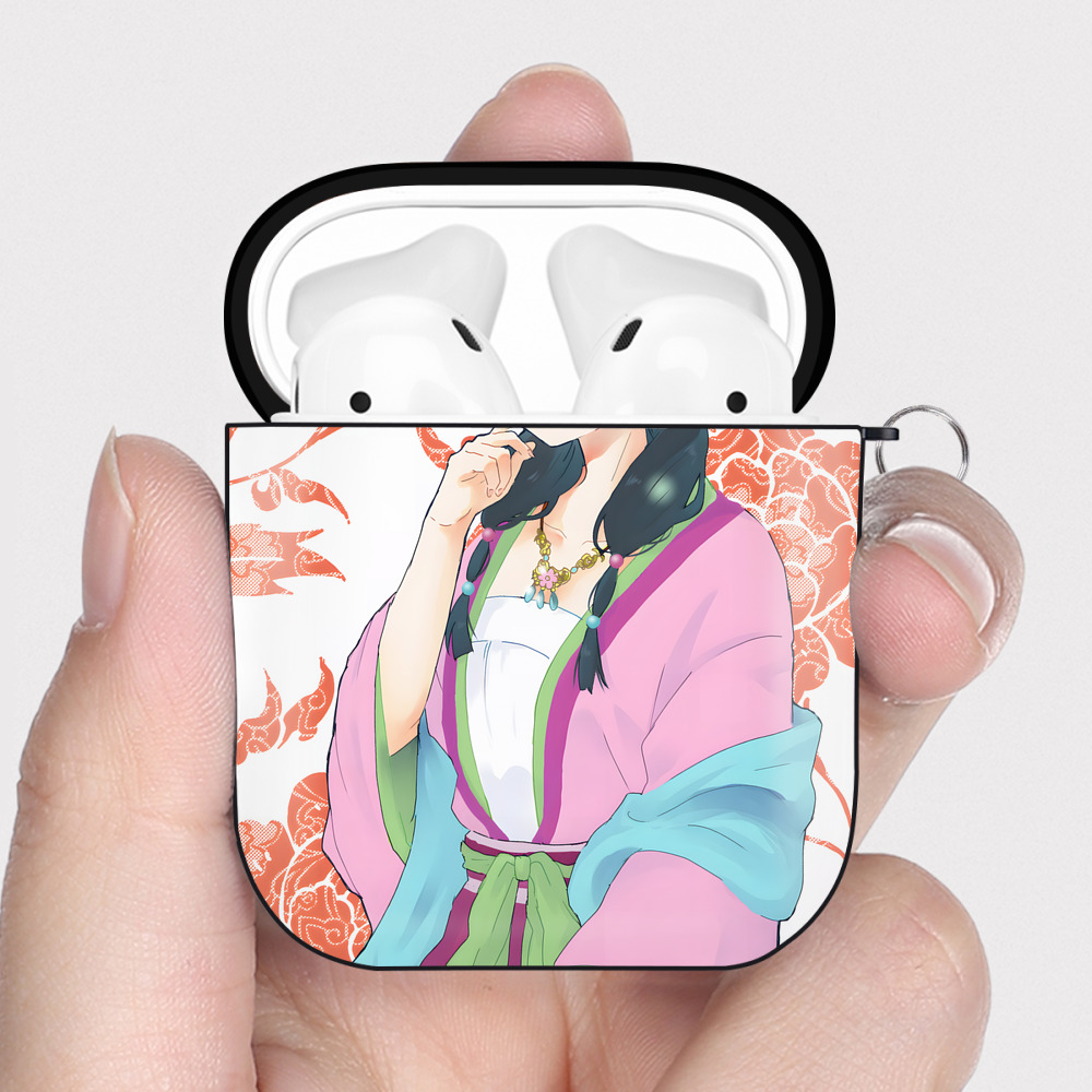 （画像用） 薬屋のひとりごと The Apothecary Diaries AirPods 第2世代保護ケース ハードシェル ブラック 耐衝撃・防指紋・カラビナ付き