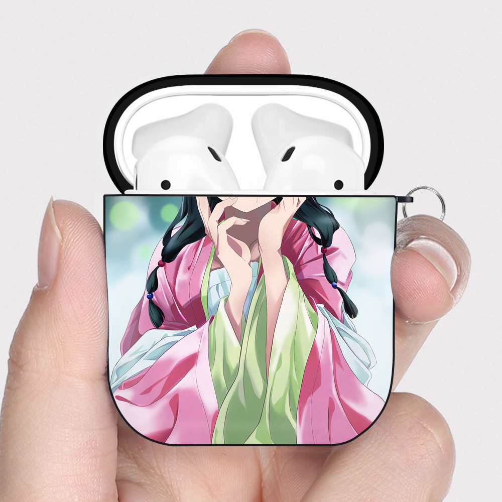 （画像用） 薬屋のひとりごと The Apothecary Diaries AirPods 第2世代保護ケース ハードシェル ブラック 耐衝撃・防指紋・カラビナ付き