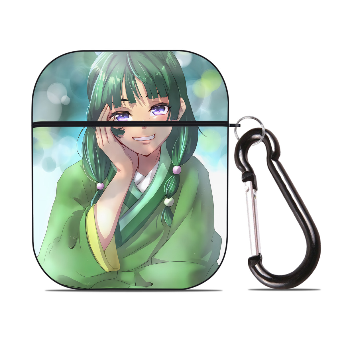 （画像用） 薬屋のひとりごと The Apothecary Diaries AirPods 第2世代保護ケース ハードシェル ブラック 耐衝撃・防指紋・カラビナ付き