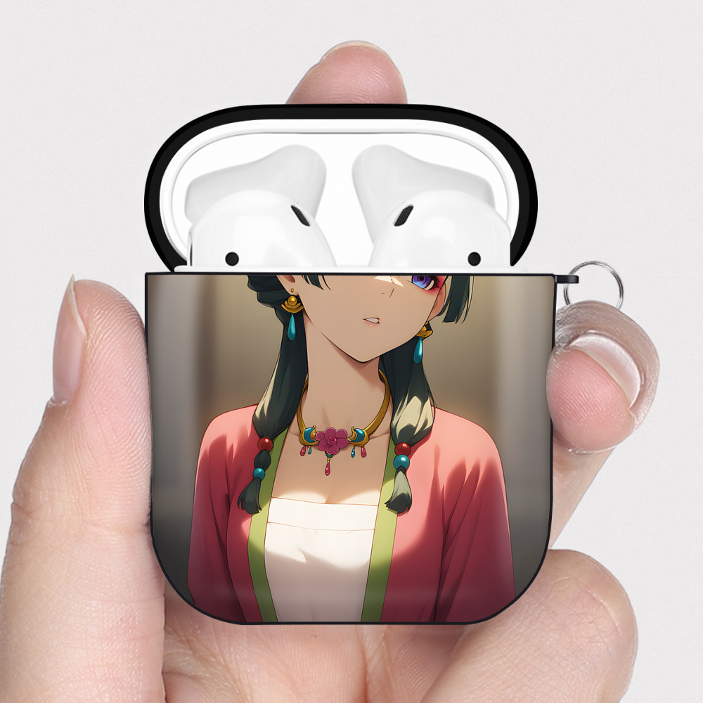 （画像用） 薬屋のひとりごと The Apothecary Diaries AirPods 第2世代保護ケース ハードシェル ブラック 耐衝撃・防指紋・カラビナ付き