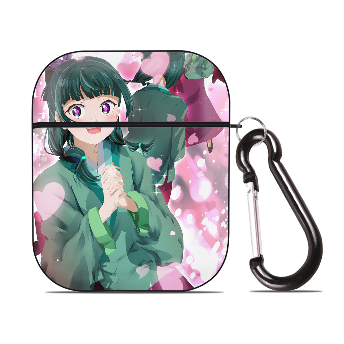（画像用） 薬屋のひとりごと The Apothecary Diaries AirPods 第2世代保護ケース ハードシェル ブラック 耐衝撃・防指紋・カラビナ付き