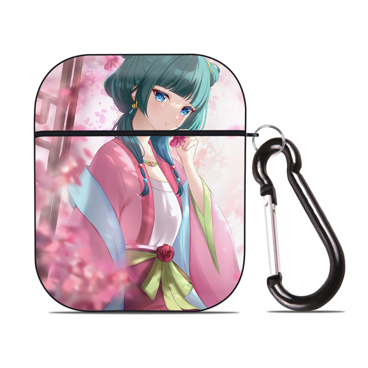 （画像用） 薬屋のひとりごと The Apothecary Diaries AirPods 第2世代保護ケース ハードシェル ブラック 耐衝撃・防指紋・カラビナ付き