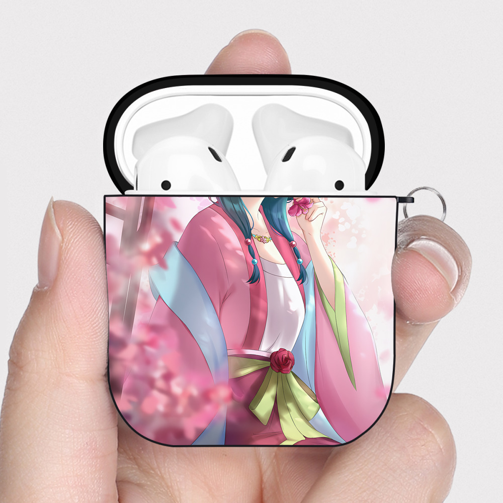 （画像用） 薬屋のひとりごと The Apothecary Diaries AirPods 第2世代保護ケース ハードシェル ブラック 耐衝撃・防指紋・カラビナ付き