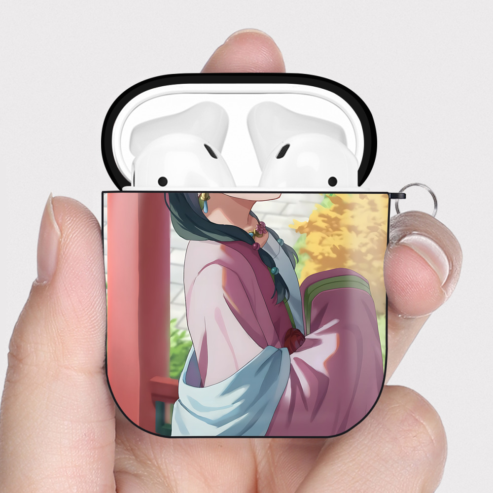 （画像用） 薬屋のひとりごと The Apothecary Diaries AirPods 第2世代保護ケース ハードシェル ブラック 耐衝撃・防指紋・カラビナ付き