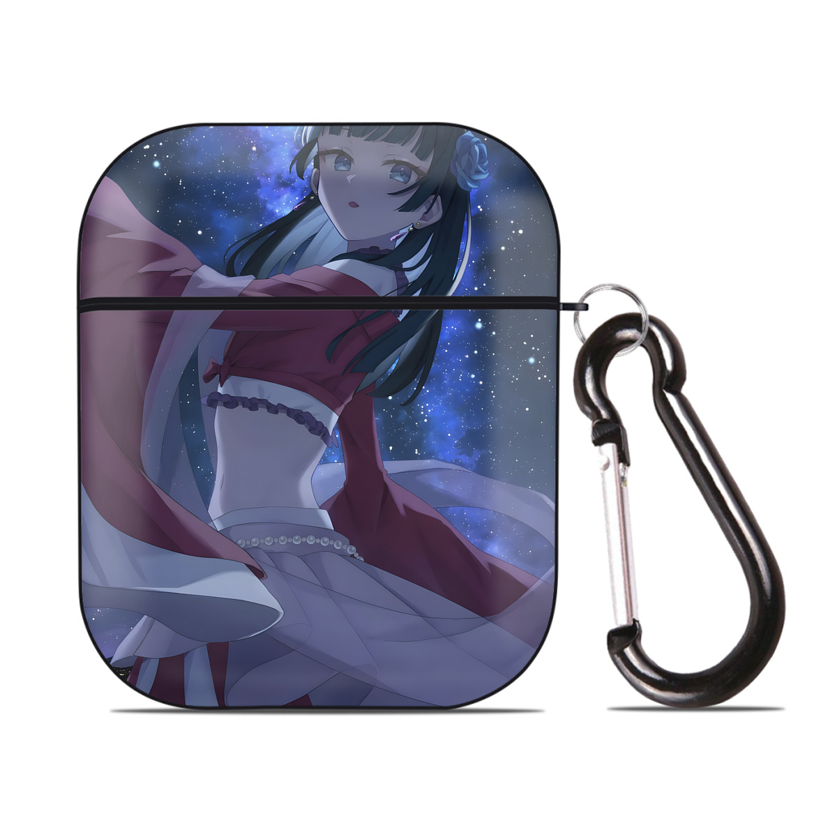 （画像用） 薬屋のひとりごと The Apothecary Diaries AirPods 第2世代保護ケース ハードシェル ブラック 耐衝撃・防指紋・カラビナ付き
